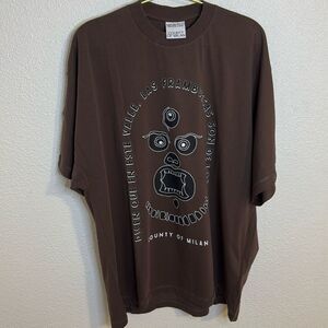 NEW-Marcelo Burlon- brown totem pole t-shirt - Size XXL